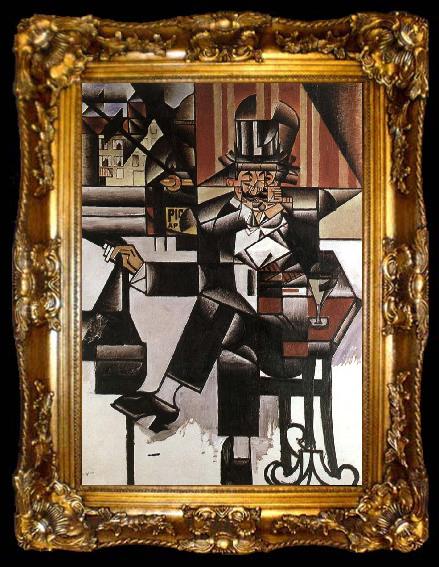 framed  Juan Gris The man at the coffee room, ta009-2